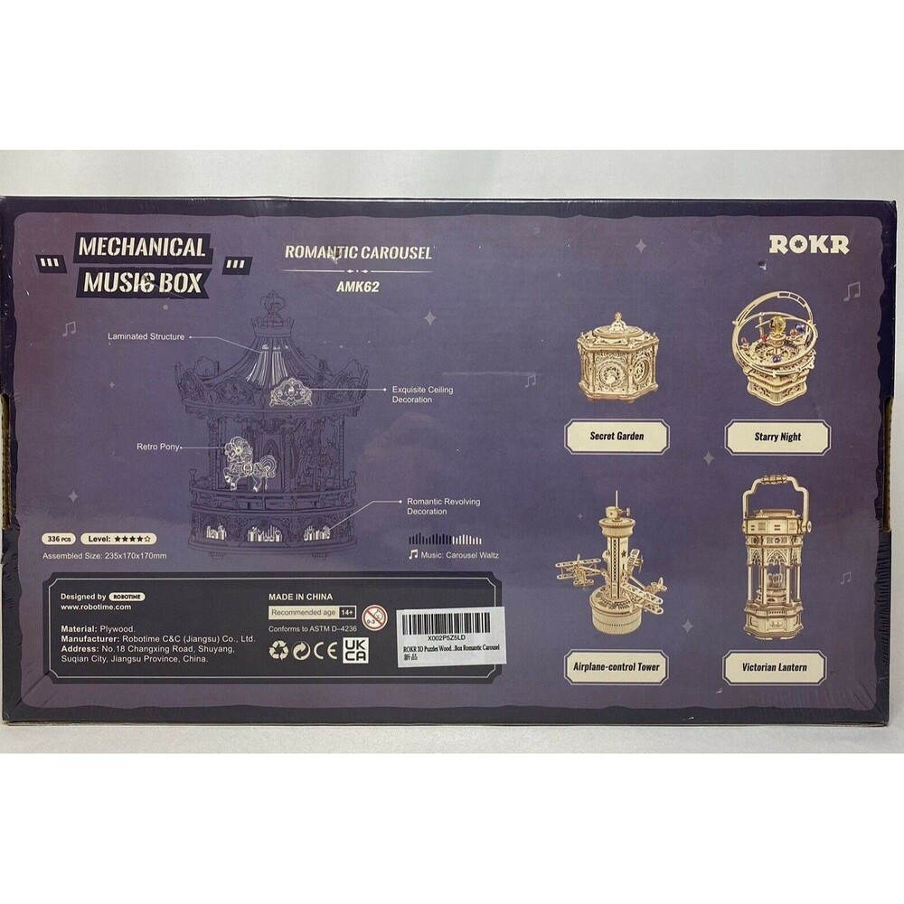 RORK Romantic Carousel Mechanical Music Box Kit Age 14+ Kit DIY Project Craft - Picture 3 of 3
